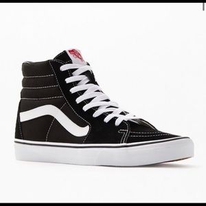 Vans sk8-hi rise black and white shoes